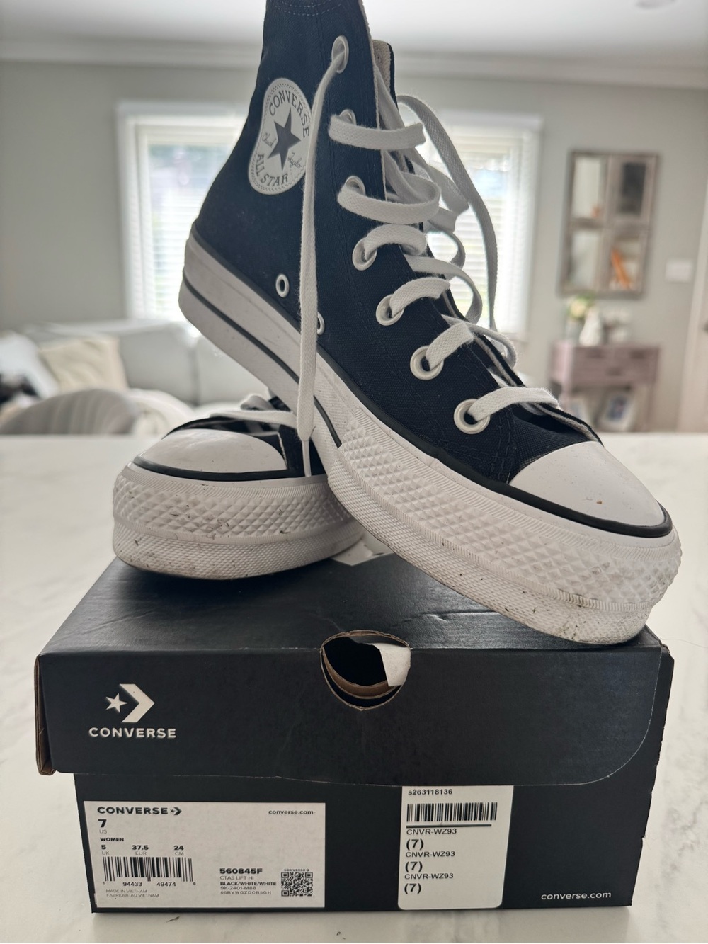 Converse Black and White High Top Kids Sneakers